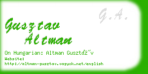 gusztav altman business card